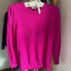 Boden Puff Sleeve Merino Wool Sweater